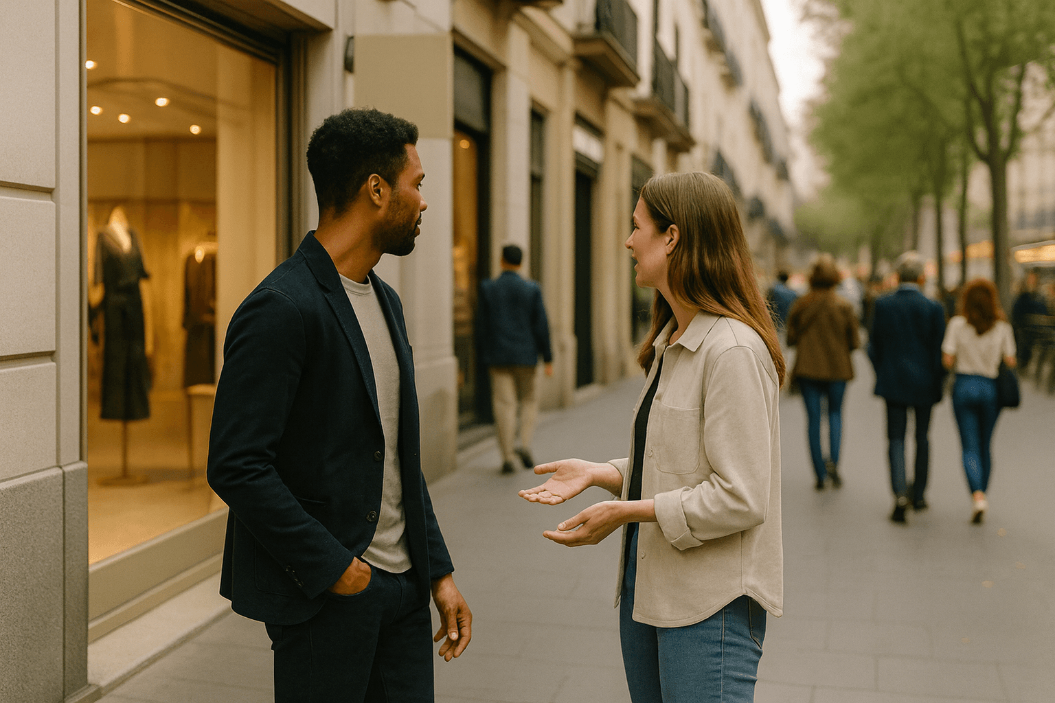 Candid daytime street scene